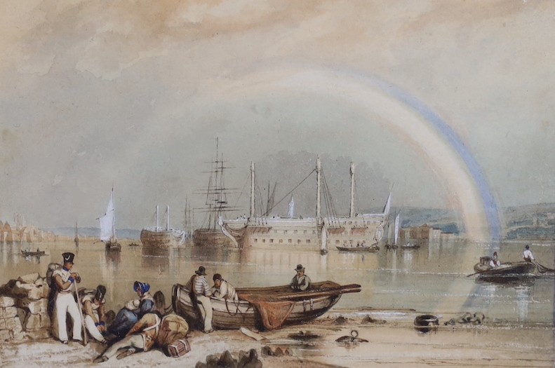 Attributed to Clarkson Stanfield, ink and watercolour, 'The Homoaze', 10 x 14.5cm